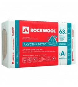 Шумоизоляция Rockwool АКУСТИК БАТТС 50х600х1000мм (7,2 м2/ 0,36м3)