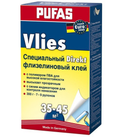 Клей  обойный PUFAS Vlies Direkt флизелиновый с синим индикатором, (35-45 м2), 300 г