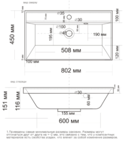 Умывальник мебельный Madera Classica 80