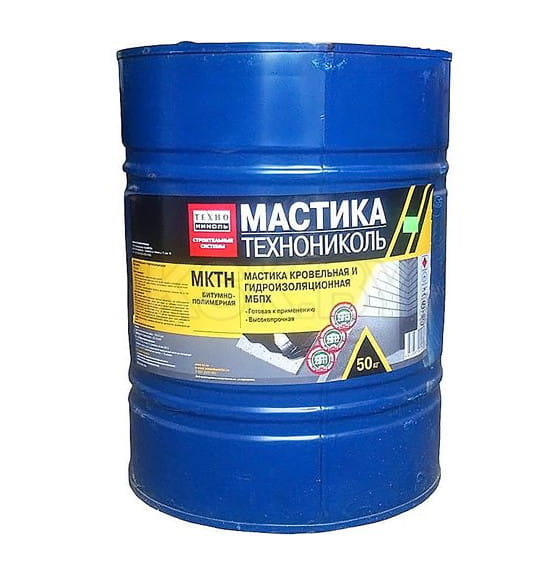 Мастика кровельная, гидроизоляционная, битумно-полимерная МБПХ "МКТН" "Технониколь" 50кг.