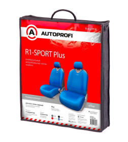 Чехлы на сиденье R-1 SPORT PLUS R-402Pf BLUE передние (майка) AUTOPROFI