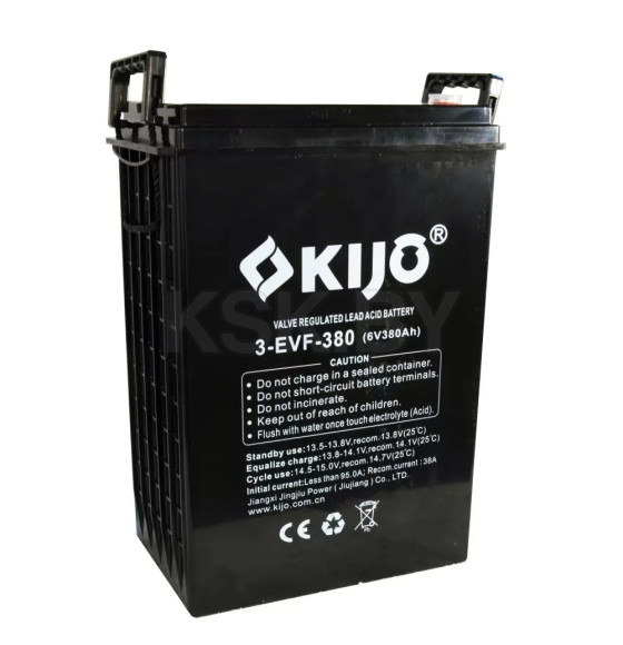 Аккумулятор автомобильный Kijo 6V 3-EVF-380Ah (M8+DIN) (3-EVF-380) 