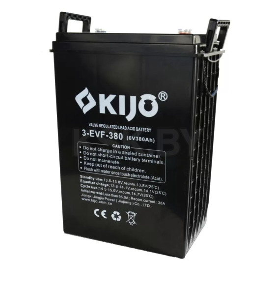 Аккумулятор автомобильный Kijo 6V 3-EVF-380Ah (M8+DIN) (3-EVF-380) 