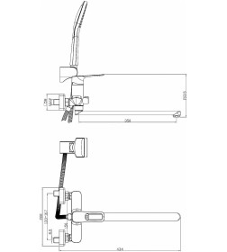 Смеситель для ванны Rossinka Silvermix RS46-32