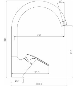 Смеситель для кухни Rossinka Silvermix RS45-23