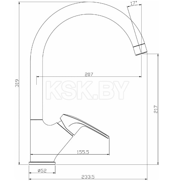 Смеситель для кухни Rossinka Silvermix RS45-23 (RS45-23) 