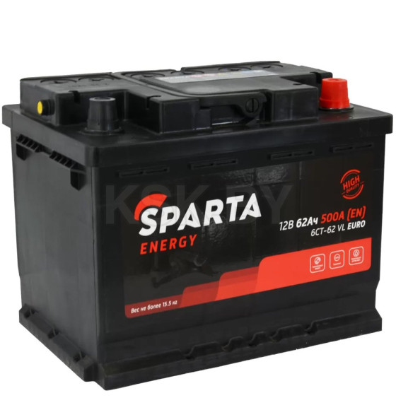 Аккумулятор автомобильный SPARTA Energy  6СТ-62 Евро (6СТ-62 0 SP) 