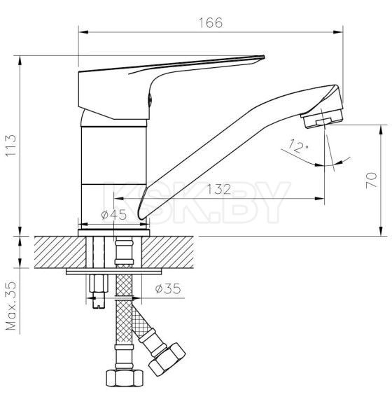 Смеситель для умывальника Rossinka Silvermix RS27-22  (RS27-22) 