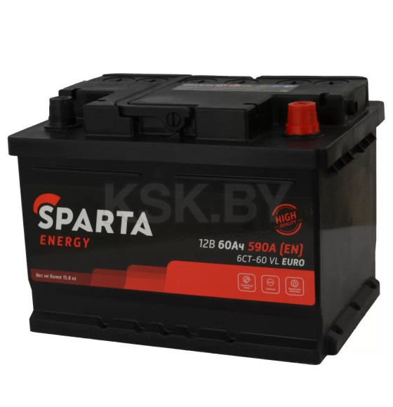 Аккумулятор автомобильный SPARTA Energy  6СТ-60 LB Евро низкий (6СТ-60 0 SP LB) 