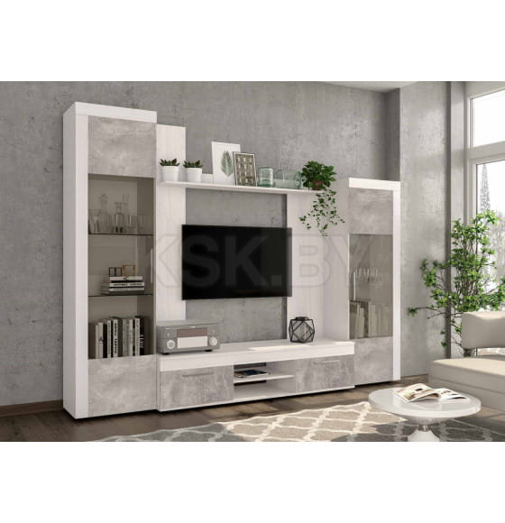 Полка навесная Леон 4 (ясень анкор светлый) (00104102_82) 