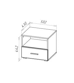 Тумба прикроватная Gloss (Белый/Белый глянец)