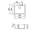 Мойка кухонная из гранита Elleci, Quadra 105 Undermount G62 Bianco Antico (Quadra 105 Undermount G62 Bianco An) 