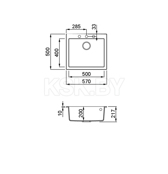 Мойка кухонная из гранита Elleci, Quadra 105 Undermount G62 Bianco Antico (Quadra 105 Undermount G62 Bianco An) 