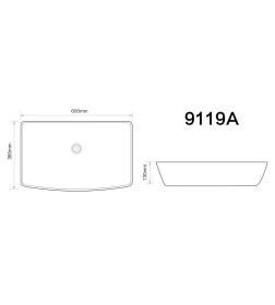 Умывальник 600х380х130 мм Axus 9119A