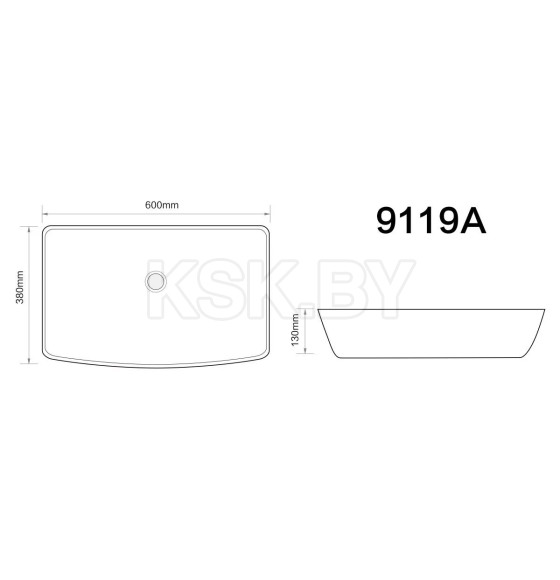 Умывальник 600х380х130 мм Axus 9119A (9119A) 