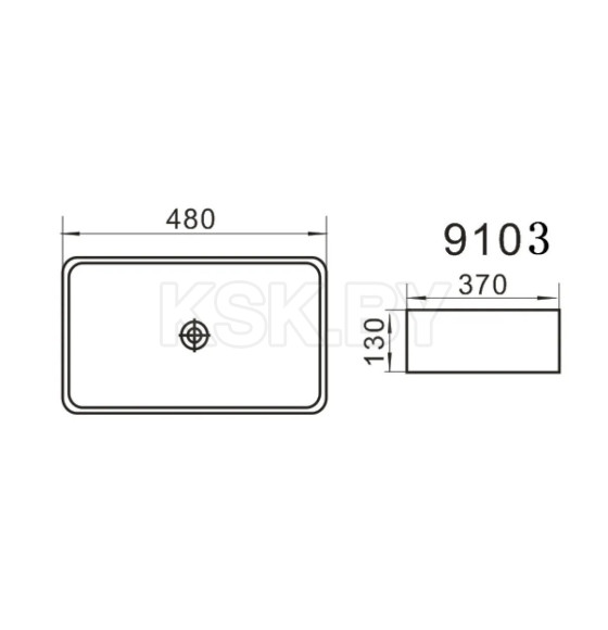 Умывальник 425х425х145 мм Axus 9384 (9384) 