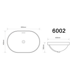 Умывальник 600х400х200 мм Axus 6002