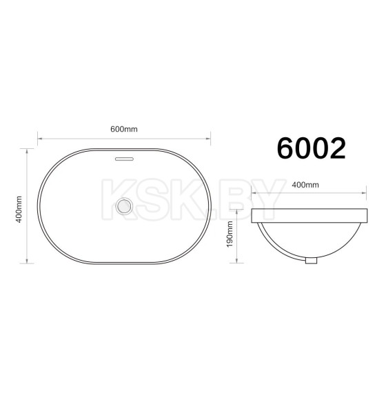 Умывальник 600х400х200 мм Axus 6002 (6002) 