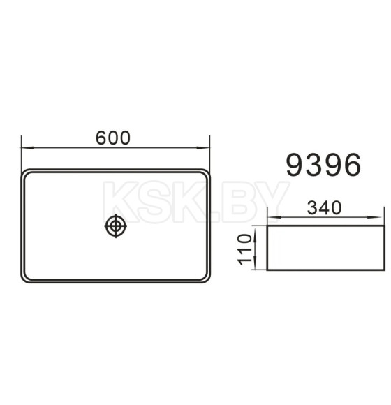 Умывальник 600х340х110 мм Axus 9396 (9396) 
