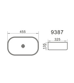 Умывальник 455х325х135 мм Axus 9387B