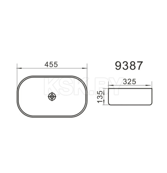 Умывальник 455х325х135 мм Axus 9387B (9389) 