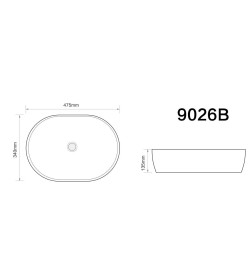 Умывальник 475х340х135 мм Axus 9026B