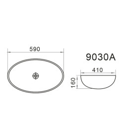 Умывальник 590х410х160 мм Axus 9030A