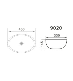 Умывальник 400х330х145 мм Axus 9020A