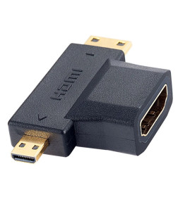 Переходник HDMI A розетка - HDMI D (micro HDMI) вилка + HDMI C (mini HDMI) вилка A7006 PERFEO