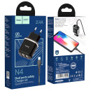 Сетевое зарядное устроиство 31012 N4 2USB черный с кабелем Lightning Hoco (31012) 