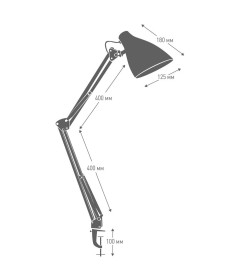 Светильник настольный KD-335 C23 40W E27 230V (на струбцине) темно-синий Camelion