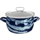 Кастрюля эмалированная "Шейк Син-Бл" 3,0 л, ручка крышки пластик, (форма сфера) САНТЭКС (1-2430112(Бл)(СБ)) 