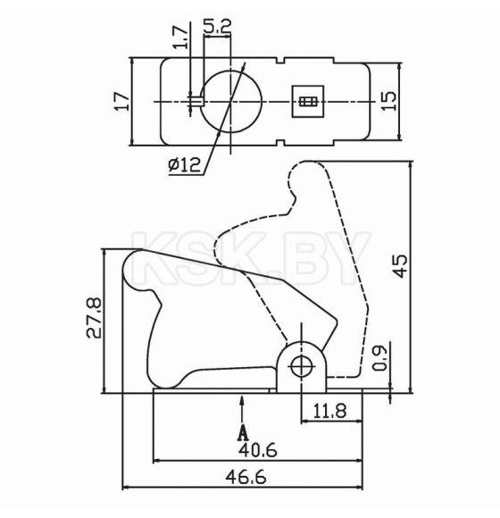 Защитная крышка для тумблеров типа KN и ASW черная (SAC-01) REXANT  (36-4651) 