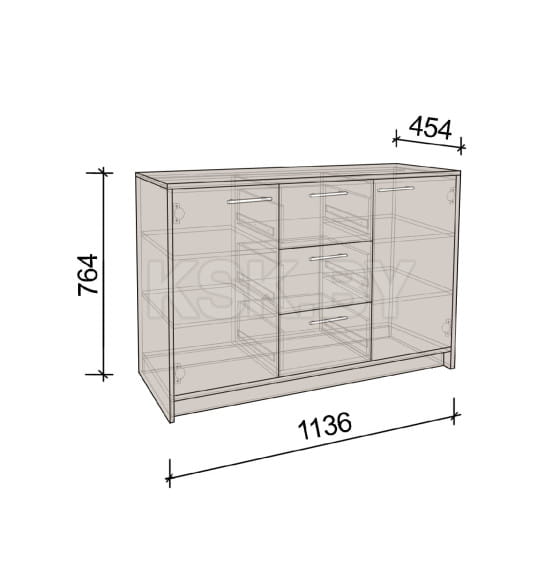 Комод Артём-Мебель СН-111.01 "Оптима"белый-серый графит