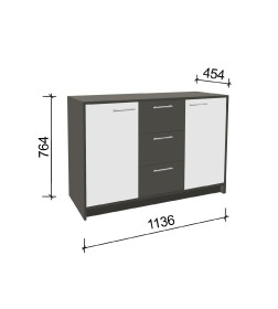 Комод Артём-Мебель СН-111.01 "Оптима"белый-серый графит