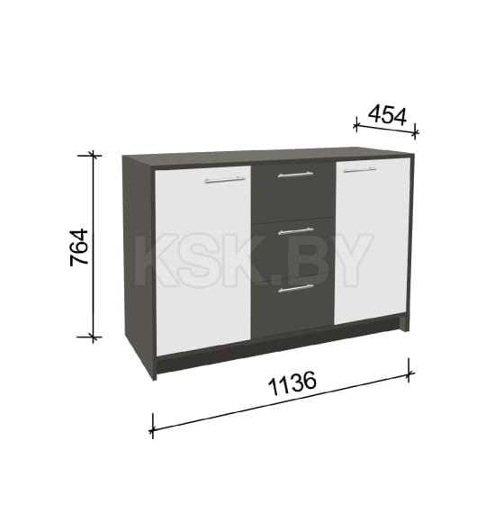 Комод Артём-Мебель СН-111.01 "Оптима"белый-серый графит