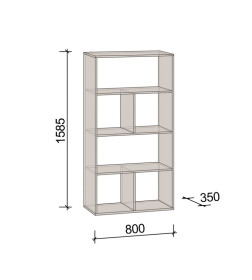 Стеллаж мебельный СН-100.33 Белый 1585х350х800мм