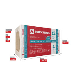 Шумоизоляция Rockwool АКУСТИК БАТТС 100х600х1000мм (3,6м2/0,36м3)