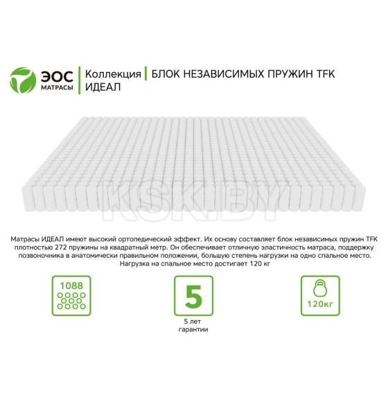 Матрас EOS Идеал Тип 4а (120x200) премиум чехол Aloe Vera (112EOSMB_T4A_120X200PCH) 