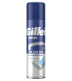 Гель для бритья Gillette SERIES 200мл Для чувствительной кожи Экстрат зеленого чая