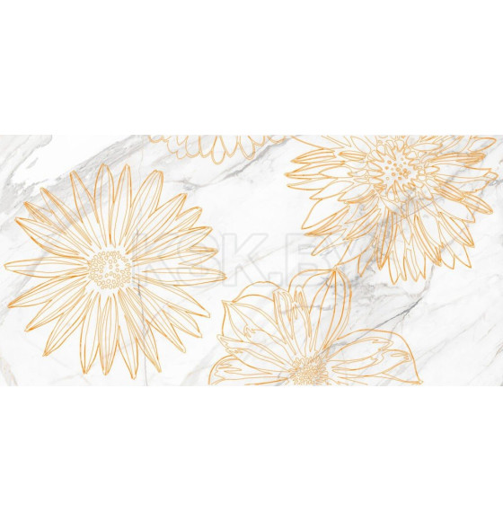 Декор Beryoza Ceramica Briere Flower 1 белый 300*600х9 мм (Березакер.) 