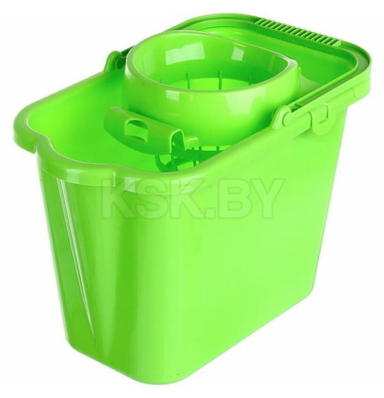  Ведро с отжимом  9,5 л прямоугольное (Зеленый) IDEA, М 2421 (М 2421) 