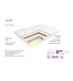 Матрас EOS Элит Тип 4/5 (200x200) премиум чехол Silver