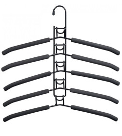Вешалка-трансформер для одежды 5 в 1, 38x40, «ГИНГО», металл, пена, чёрная