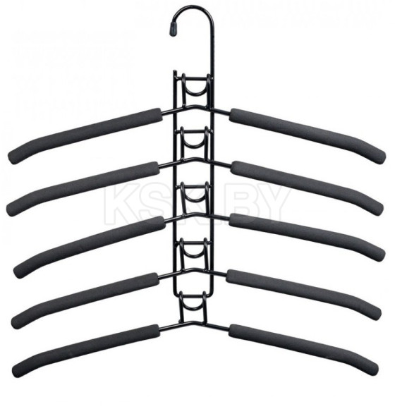 Вешалка-трансформер для одежды 5 в 1, 38x40, «ГИНГО», металл, пена, чёрная (TD 0722) 