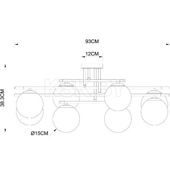 Светильник потолочный Arte Lamp ALCOR A2224PL-8BK (A2224PL-8BK) 