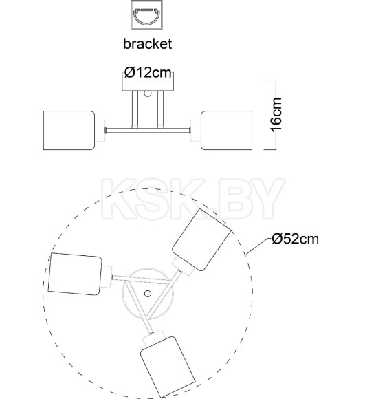 Светильник потолочный Arte Lamp CHICAGO A1547PL-3BK (A1547PL-3BK) 