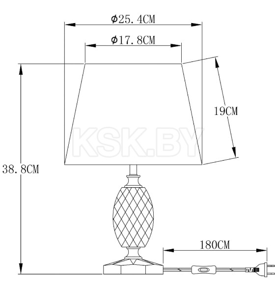 Светильник настольный Arte Lamp AZALIA A4019LT-1CC (A4019LT-1CC) 