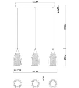 Светильник подвесной Arte Lamp BARRY A7951SP-3CC