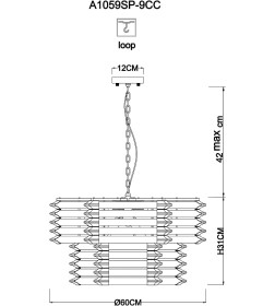 Светильник подвесной Arte Lamp CARAVAGGIO A1059SP-9CC